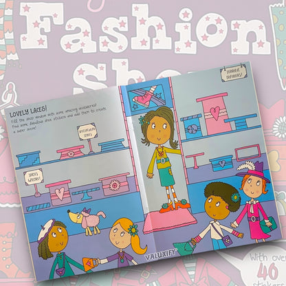 2x Fashion Sticker Books A4 Girls Fun Kids Books Show Activity Stickers Dress Up