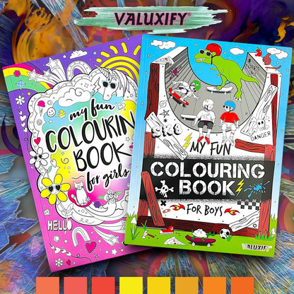 2 | KIDS CHILDREN | COLOURING BOOKS | A4 | COLOUR FUN ACTIVITY DRAWING