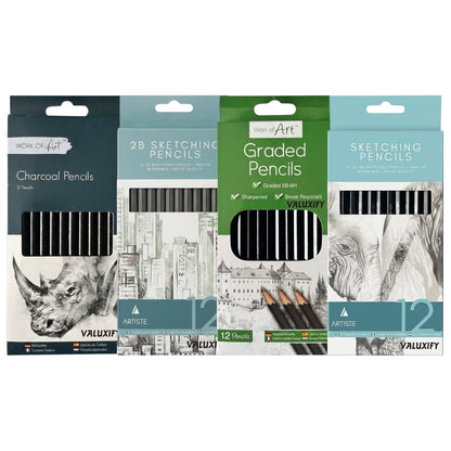 Sketching Pencils 12 Pack 6B-6H 2B 2H-8B  Charcoal Pencils Artist Set Art Craft
