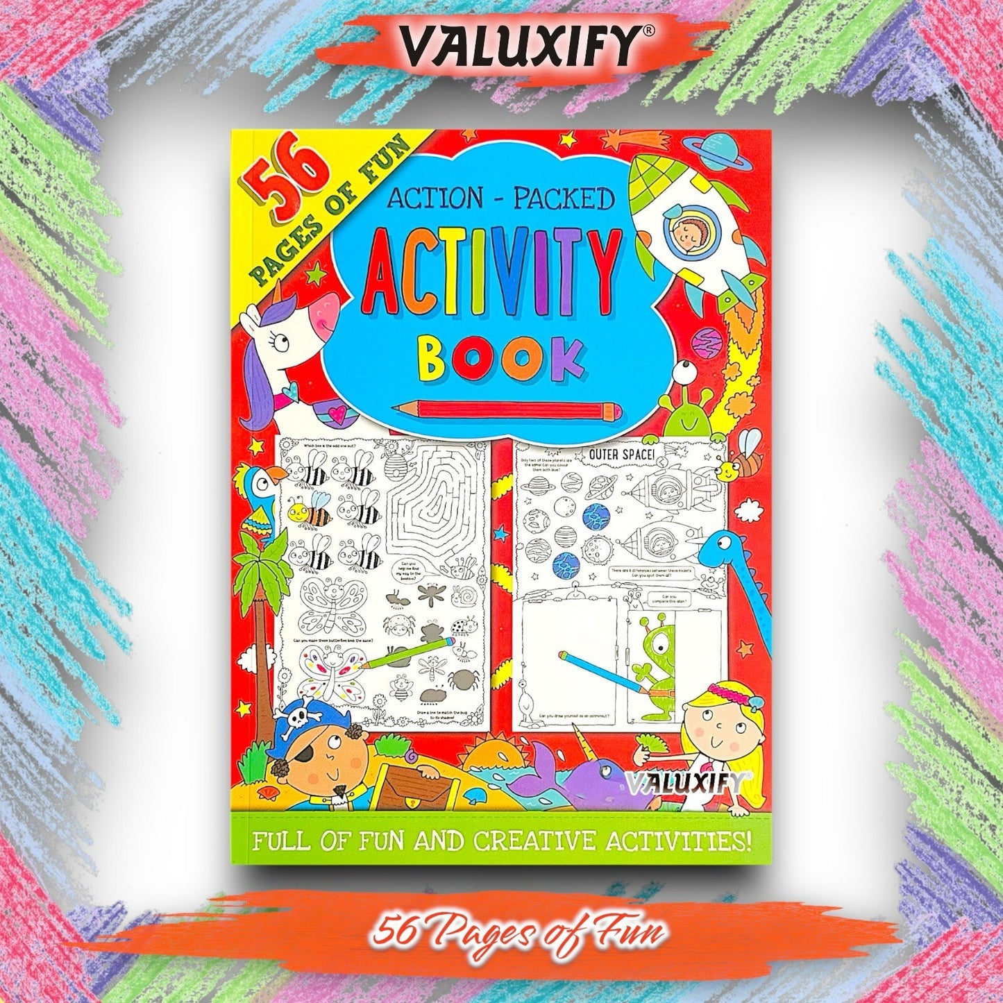 Kids Childrens Activity Book Puzzles Journey Travel Colouring Games