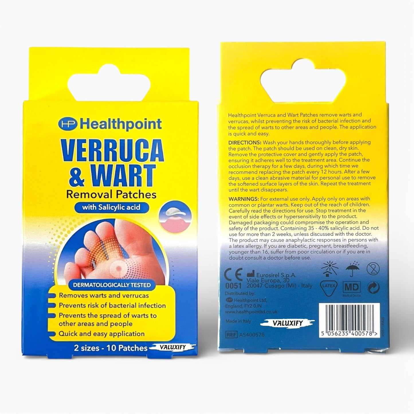 Healthpoint Verruca Infection & Wart Removal 10 x Patches with Salicylic Acid