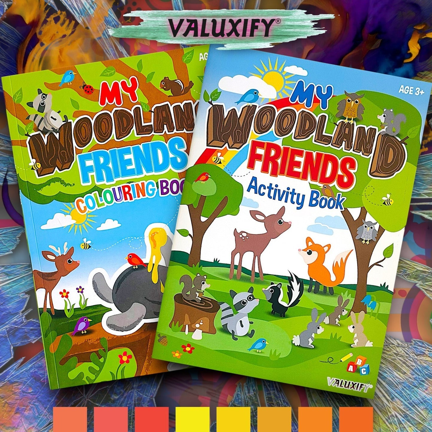 2 | CHILDREN COLOURING ACTIVITY BOOKS | MY WOODLAND FRIENDS | FOR GIRLS BOYS A4