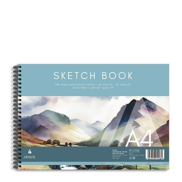 A4 Sketch Book White Paper Artist Craft Doodling Sketching 60 Pages Book Spiral