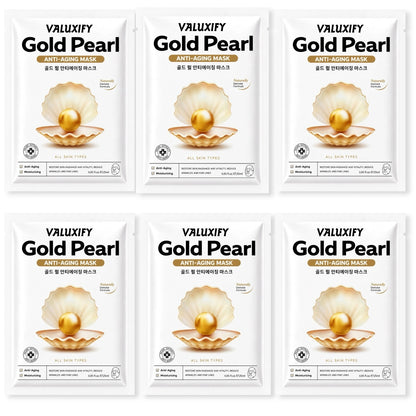 Face Sheet Masks Pack Of 6 Korean Skin Care Niacinamide Collagen Pearl Face Mask