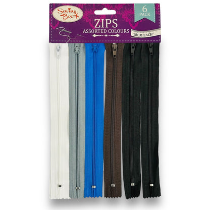 16 | Nylon Zips Lines  Sewing Zipper Assorted Colours Close End 18 CM Long