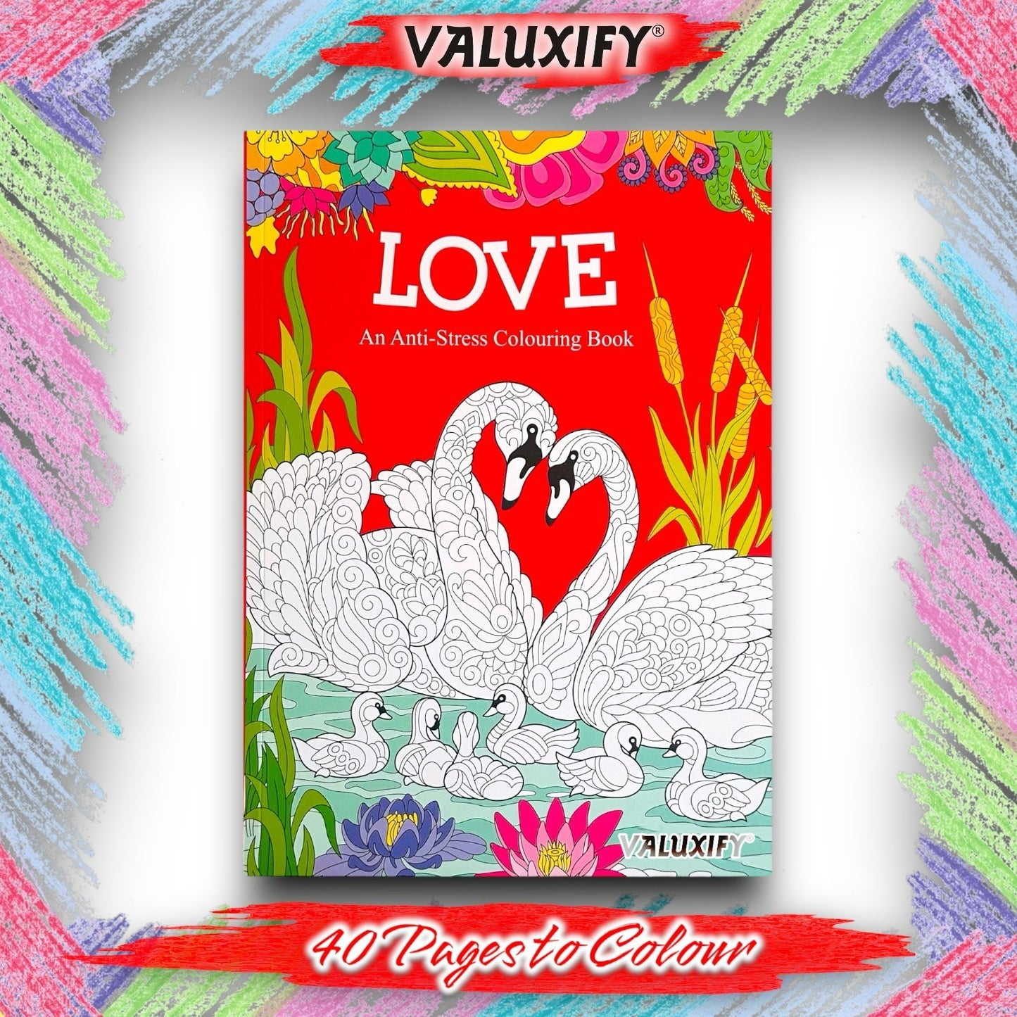 Adult Anti Stress Colouring Book Fashion Love Inspirational Quotes Word Search