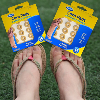 Corn Pads Round Foam Cushion Adhesive Protective Ring Plasters Pack of 2, 48 Pcs