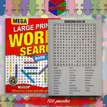 A4 Large Print Word Search Book Pack | 4 Books | 480 Puzzles | Adults Seniors