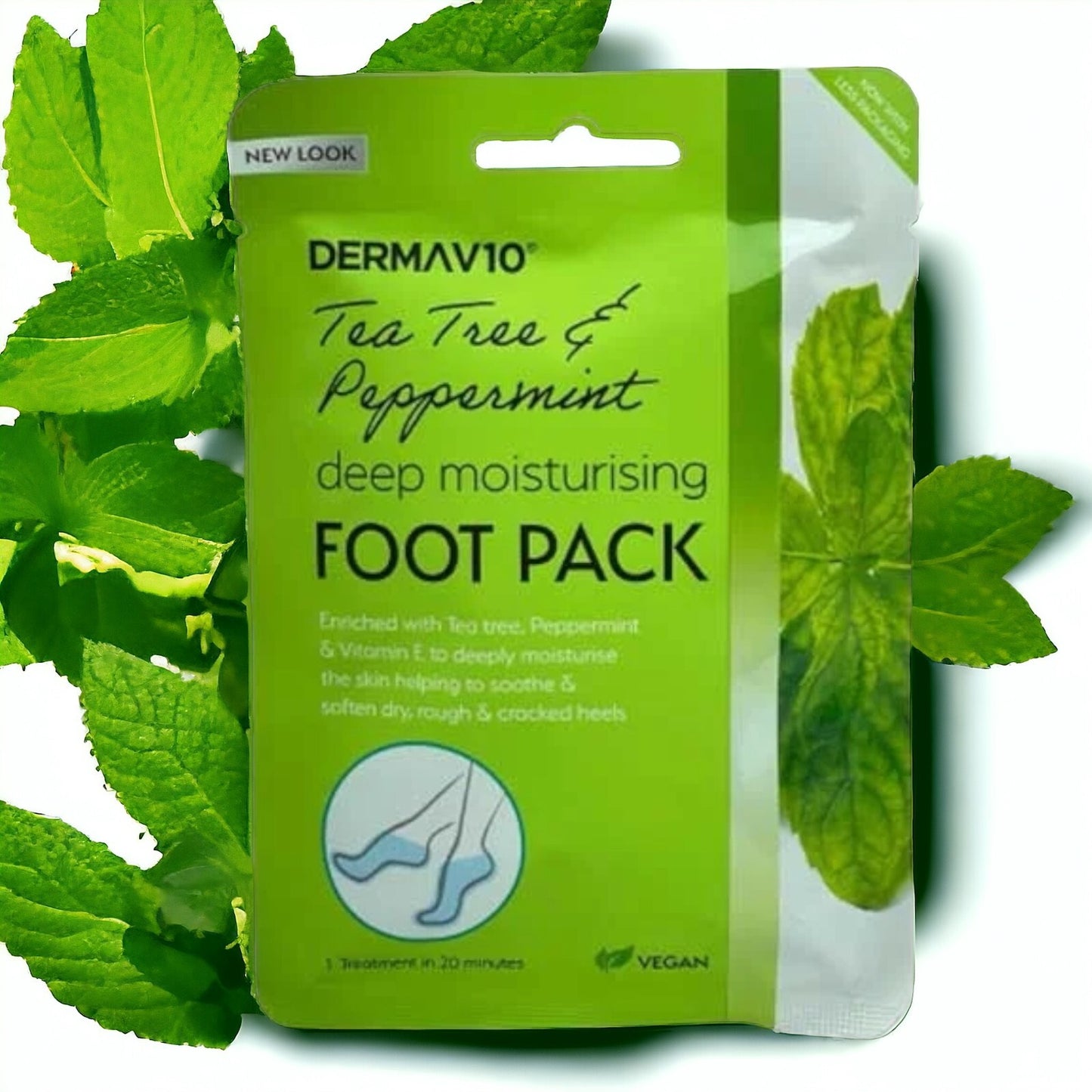 Tea Tree Peppermint Derma Foot Sock Mask Deep Moisturising Foot Mask Vegan