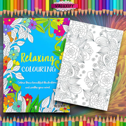 ANTI STRESS BOOK ADULT COLOURING MINDFULNESS RELAXING THERAPY COLOUR THERAPY A4