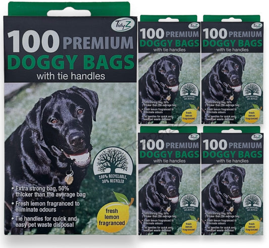 Tidzy strong dog waste bags with tie handles, 1000 pack, leak-proof 26×29 cm