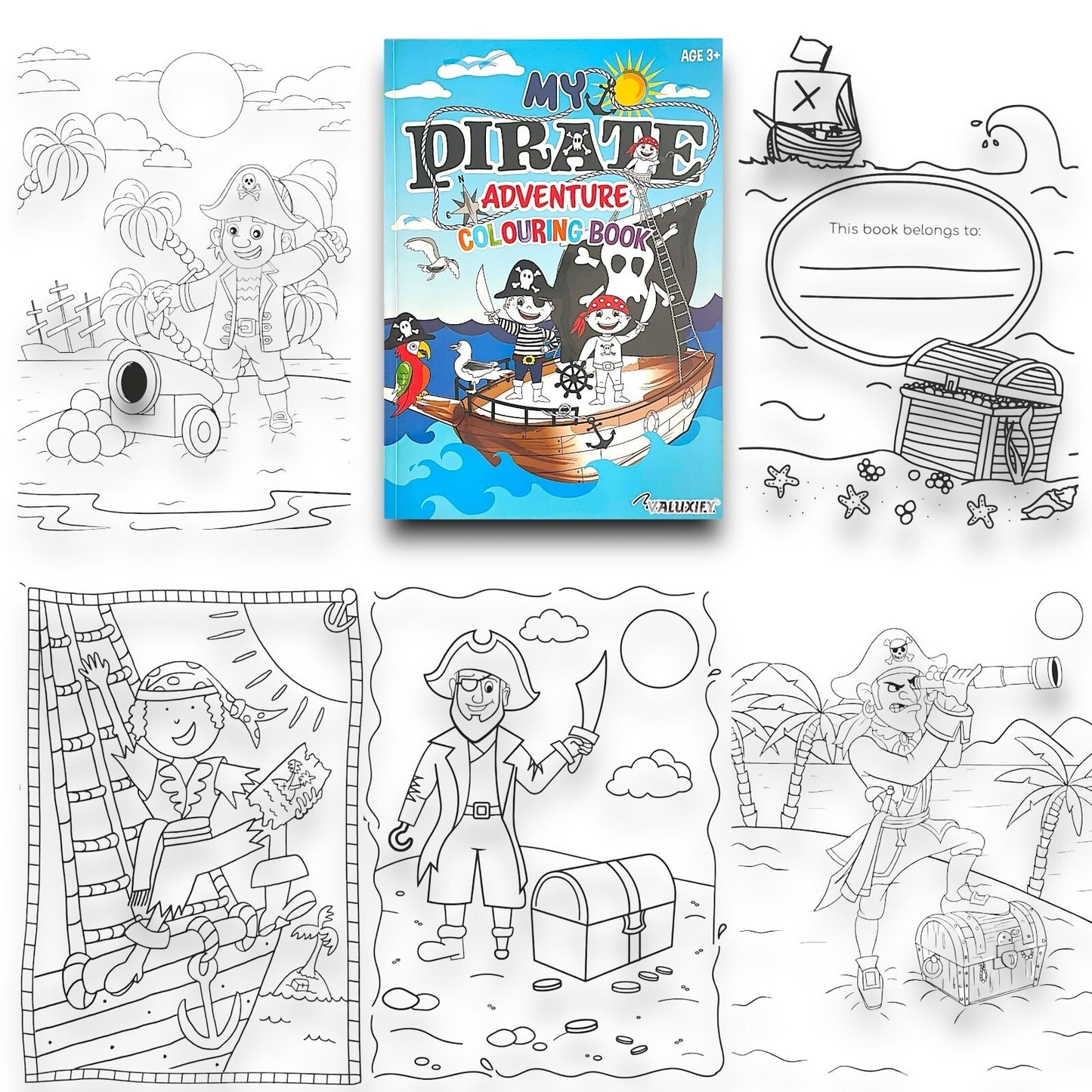 Wild Dragon & Dinosaur, Pirate Coouring Book set