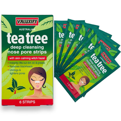 Nose Pore Strips Blackhead Removal Tea Tree Charcoal Deep Cleansing Unclog Pores