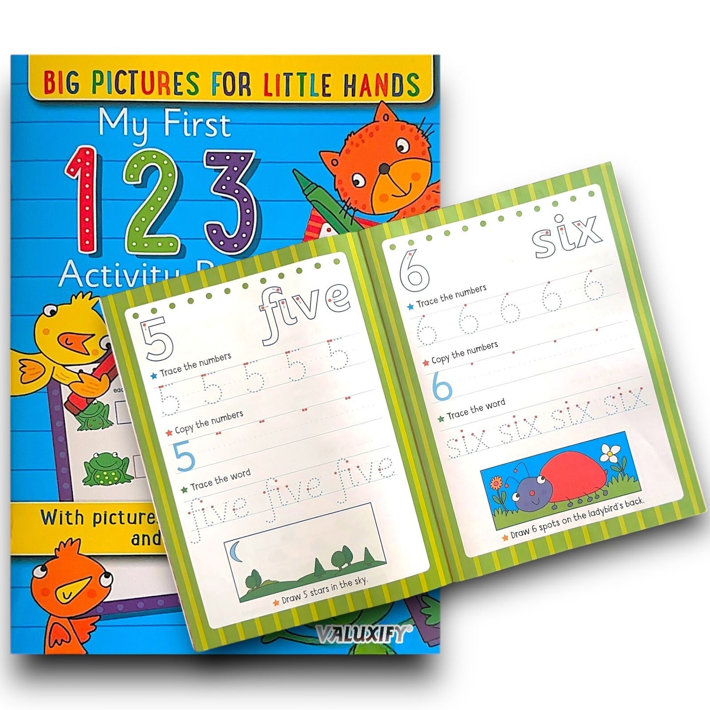 3 X KIDS ACTIVITY FIRST LEARNING BOOKS NUMBERS SHAPES LETTER COPY TRACE