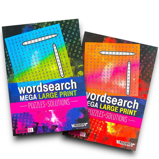 2 A4 Quiz Puzzle Mega Large Print Word Search Books Wordsearch Puzzle Book Adult