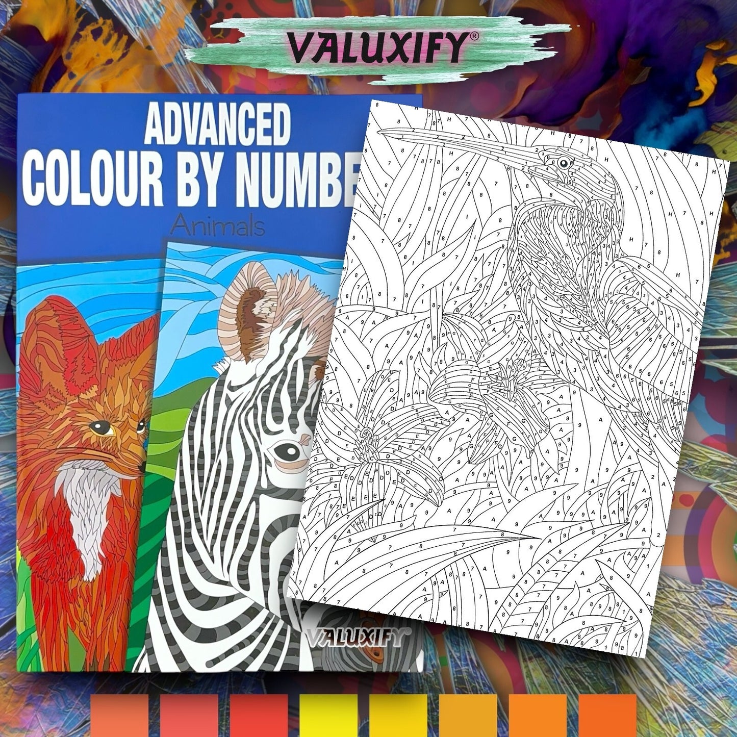 3X COLOUR BY NUMBERS ADULT COLOURING BOOKS ANTI-STRESS MIND RELAING COLOURS