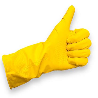 Rubber Gloves Medium Household Long Sleeve Washing Up Kitchen Cleaning 2 Pairs