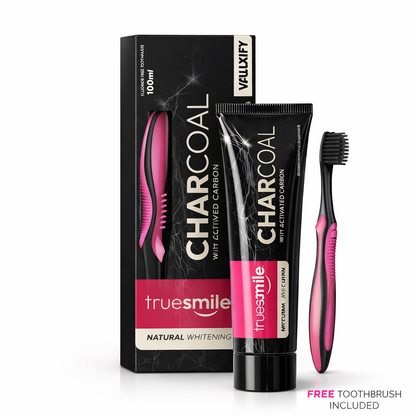 Truesmile Charcoal Toothpaste Fluoride Free  Activated Carbon Free Toothbrush