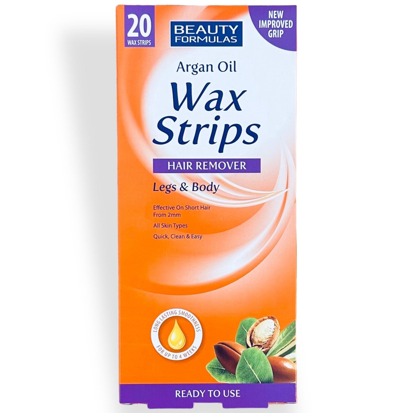 60 Beauty Formulas Leg and Bod Wax Strips  Waxing Wax Strip Argan Oil wax Strips