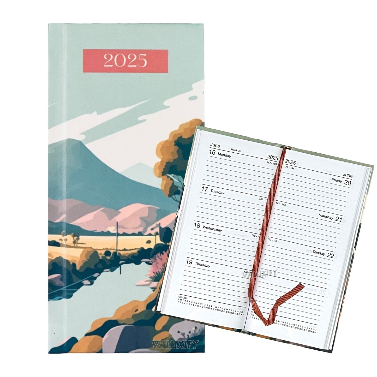 2025 Diary Slim Size Week to View 2025 Diaries Full Year Organiser Planner