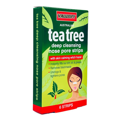 Nose Pore Strips Blackhead Removal Tea Tree Charcoal Deep Cleansing Unclog Pores