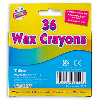 72 Wax Crayons with Free Sharpener Assorted Colours for Art/Gift/Kids/School Fun