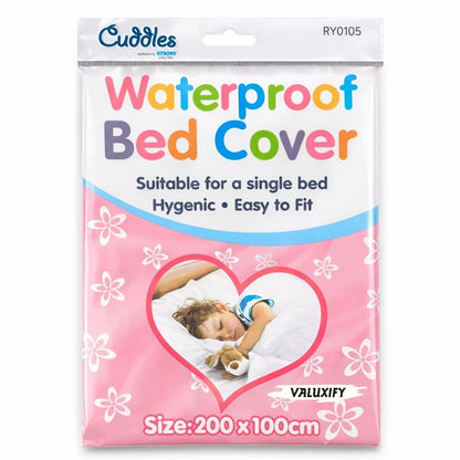 KIDS WATERPROOF SINGLE BED COVER SHEET BABY COT BED WHITE MATTRESS PROTECTOR