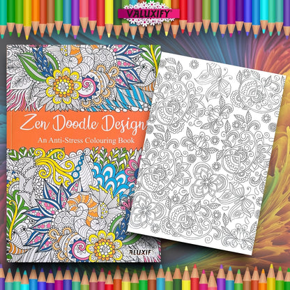 2x Adult Colouring Books Zen & Mindfulness Anti Stress Colour Therapy Mind Relax