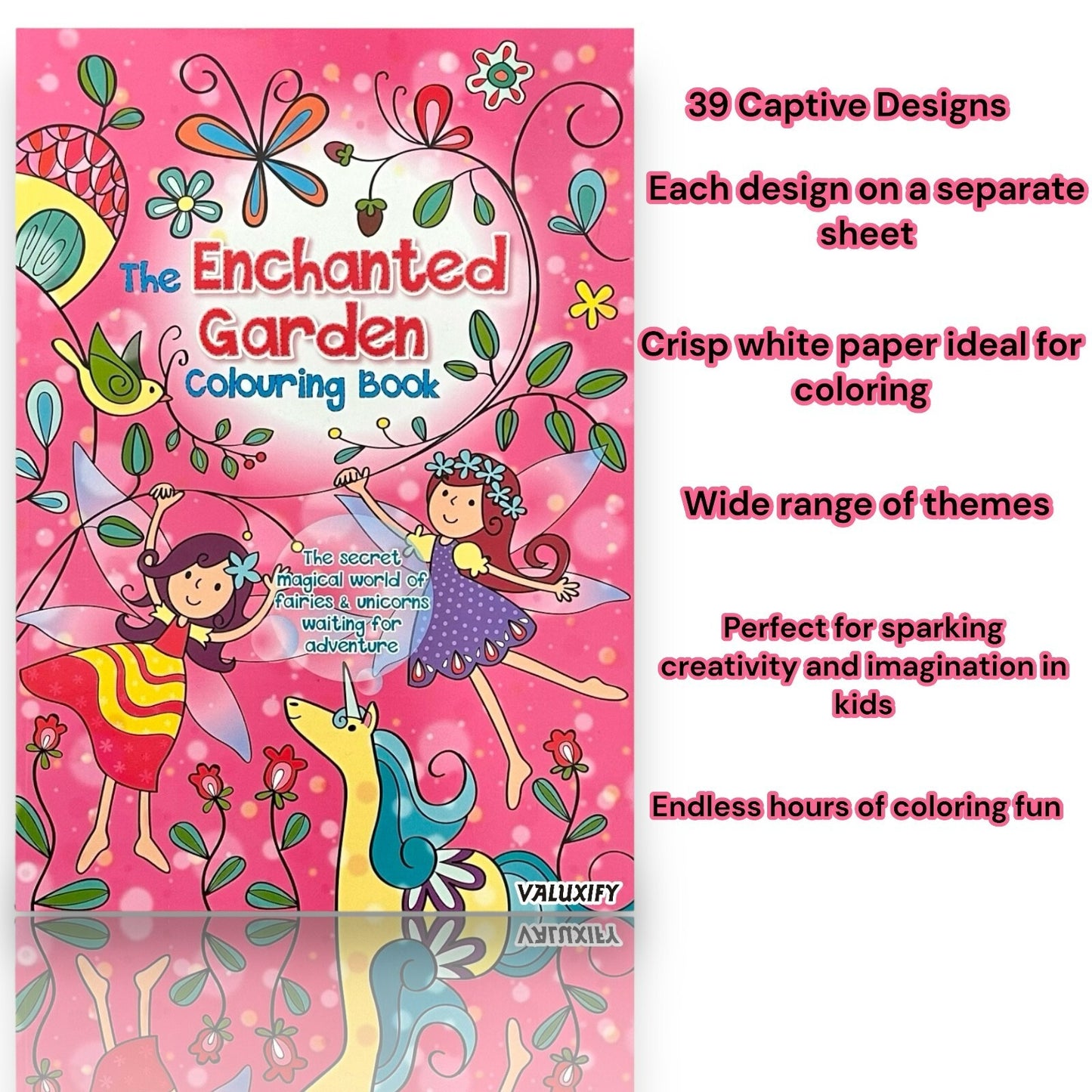 Kids Colouring Book Enchanted Garden Children Fun Activity Book Art Craft A4