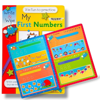 Kids Learning Books ABC Numbers Writing Reading Wipe Clean Pages Fast Shipping
