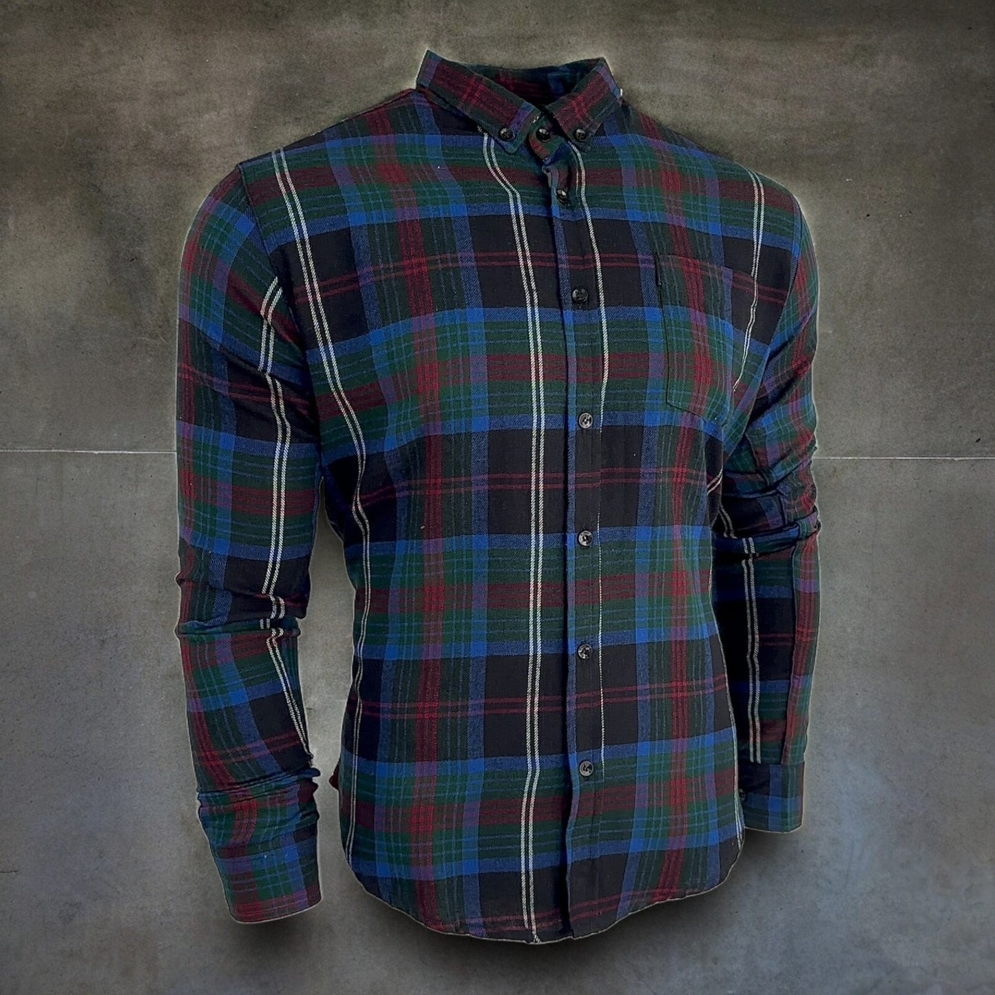 Mens Check Shirt Medium Long Sleeve Regular Fit Shirt Work Casual Formal  Shirt