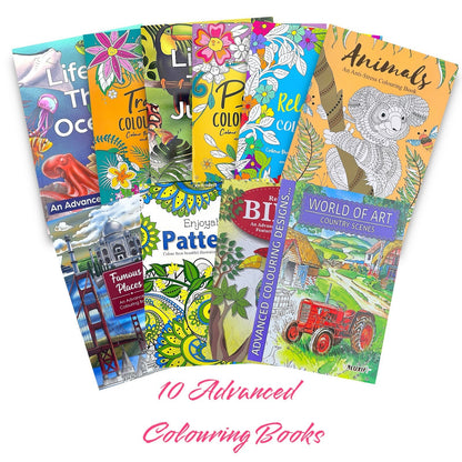 10x ADULT ANTI-STRESS COLOURING BOOK MIND RELAXING BOOKS Colour Therapy Bulk Buy