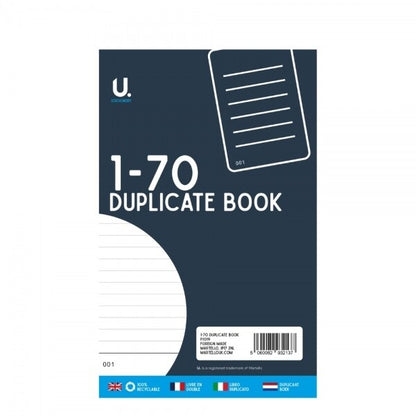 Duplicate Book 1-70  Invoice Pad Numbered Page Copy Receipt Office Single Book
