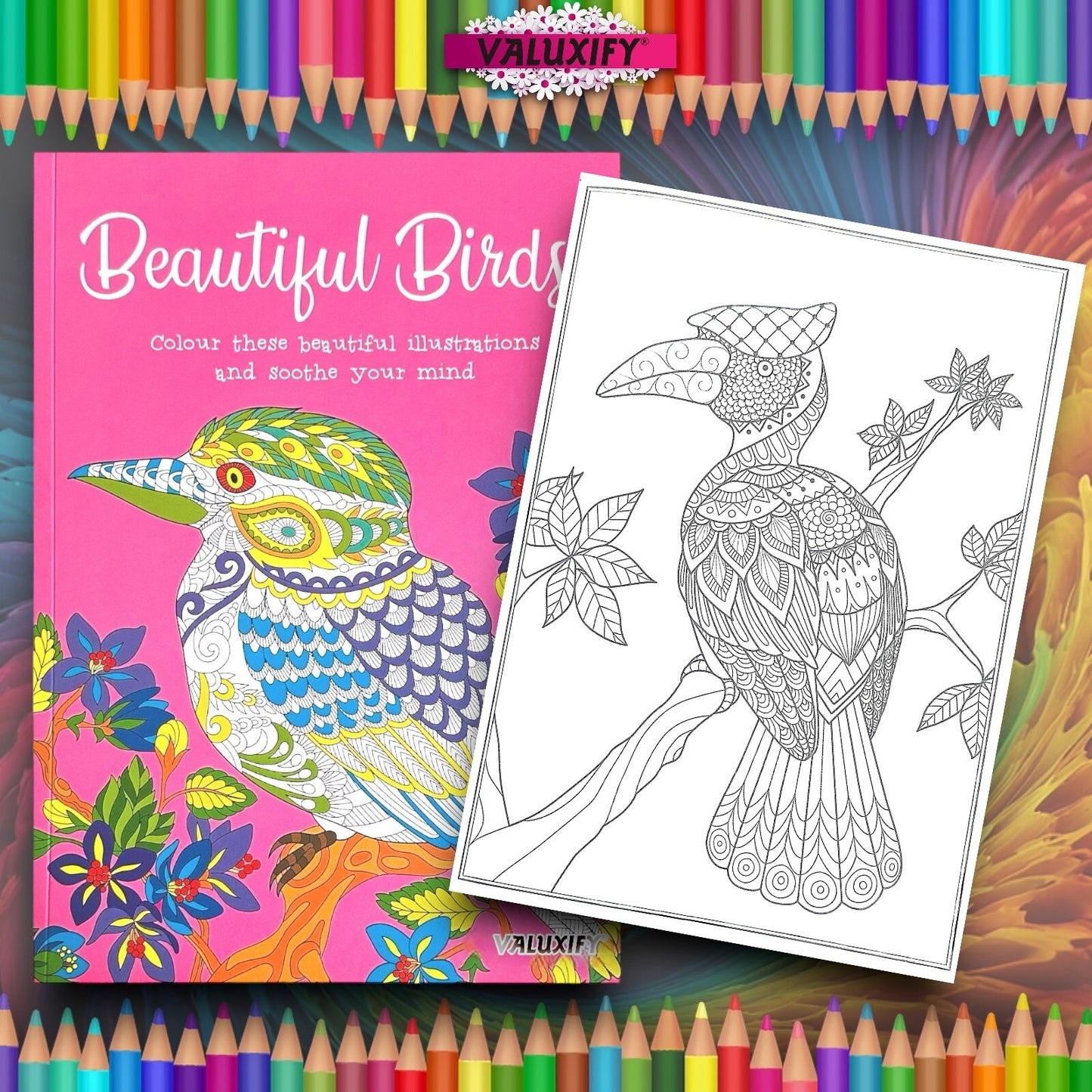 2 | Adult Colouring Books Mindfulness Relax Your Mind Colour Therapy Relaxing