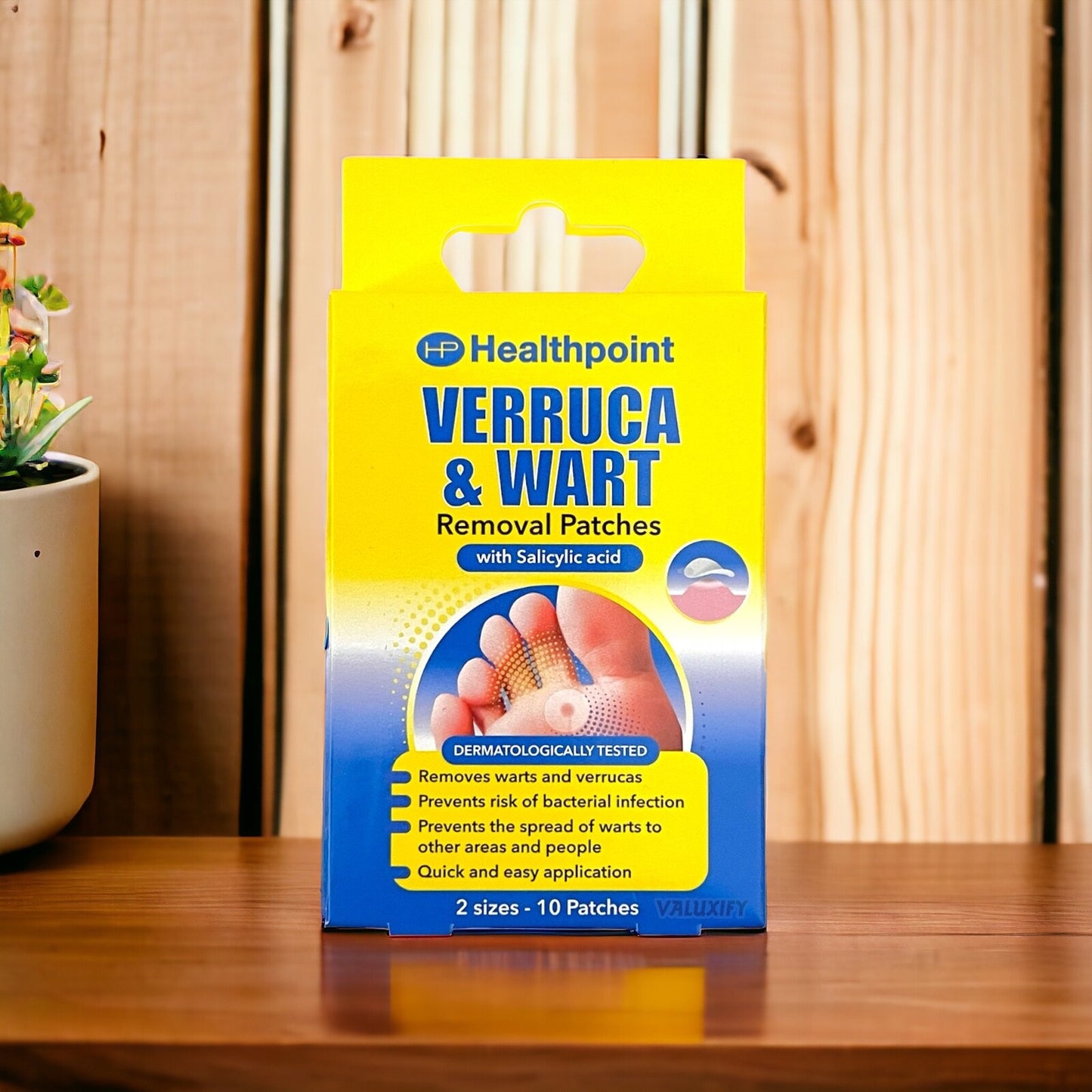 Verruca Wart Remover Patches Salicylic Acid 30 Pads (3 × 10) 2 Sizes Fast Relief