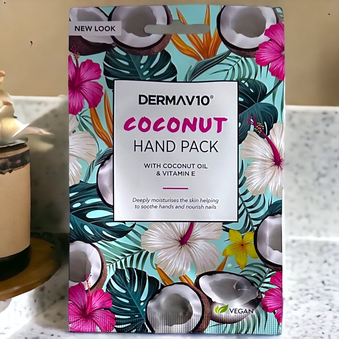 Derma V10 Coconut Moisturising Hand Mask with Vitamin E Oil – Pack of 3 Nourish