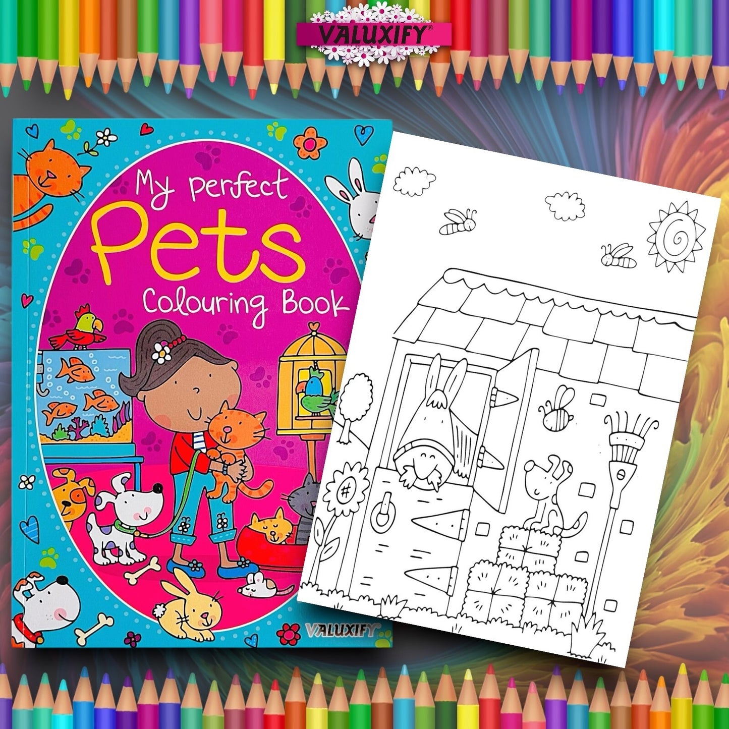 KIDS COLOURING BOOK PERFECT PETS