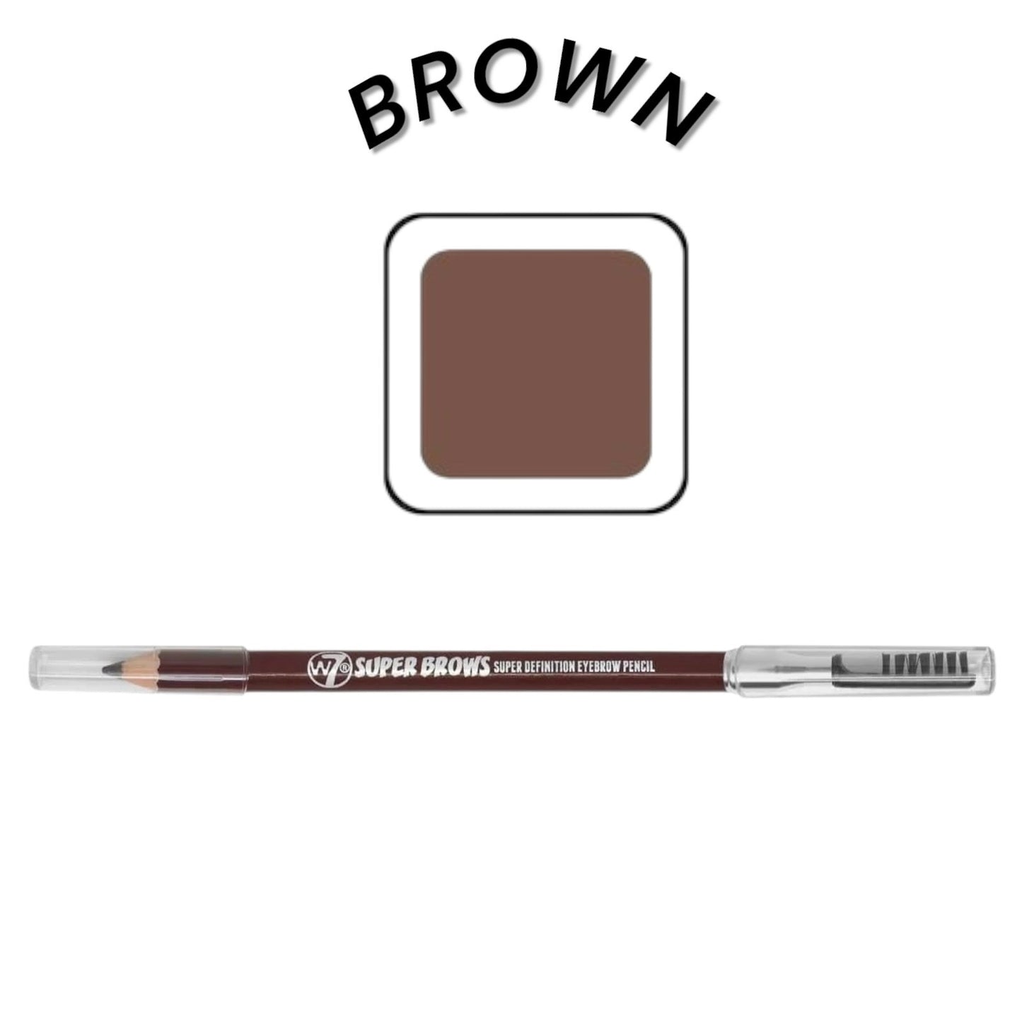 W7 Super Brows Brown Definition Eyebrow Pencil With Brush Brown
