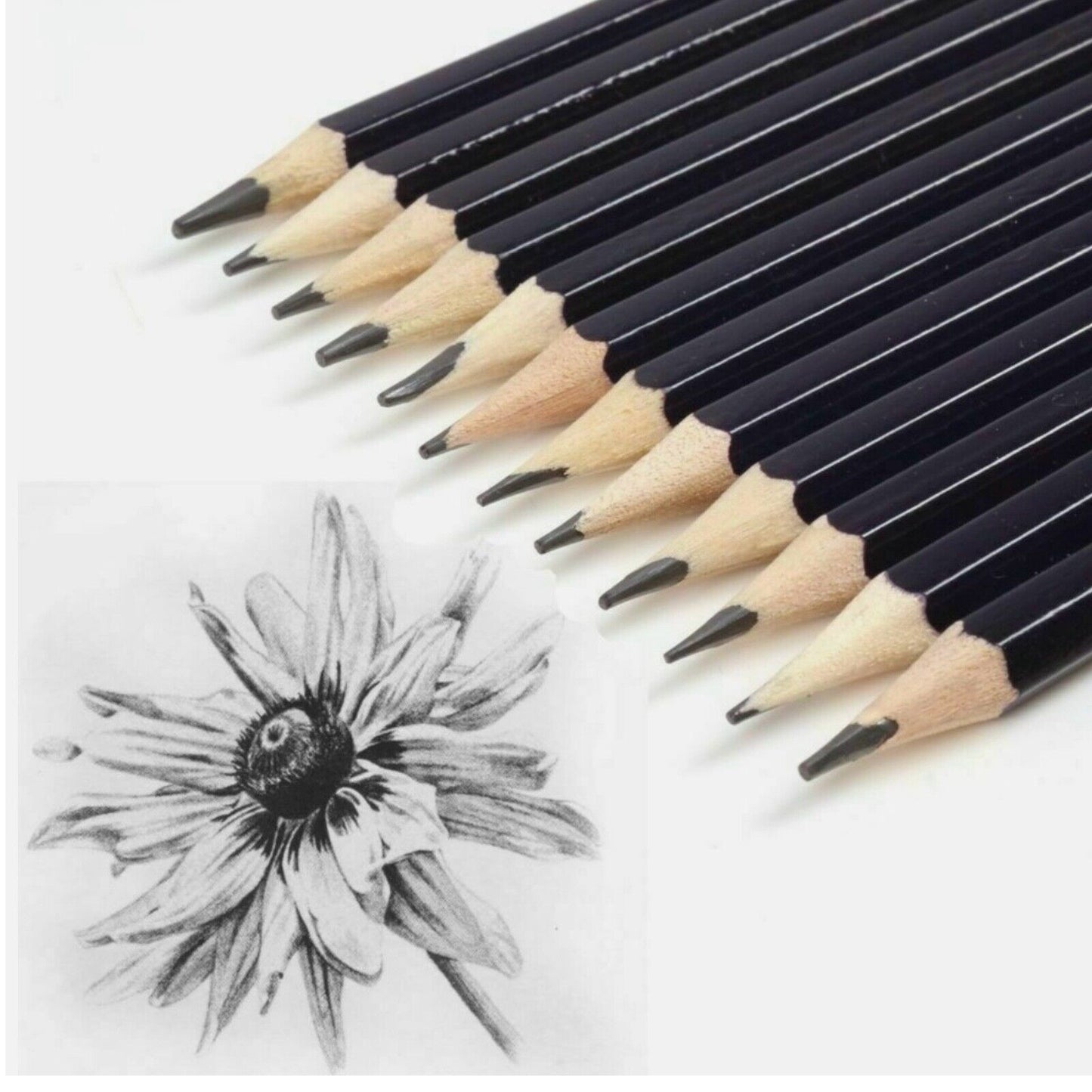 12 Graded Sketch Pencils Drawing Sketching Tones Shades Art Artist Picture Draw