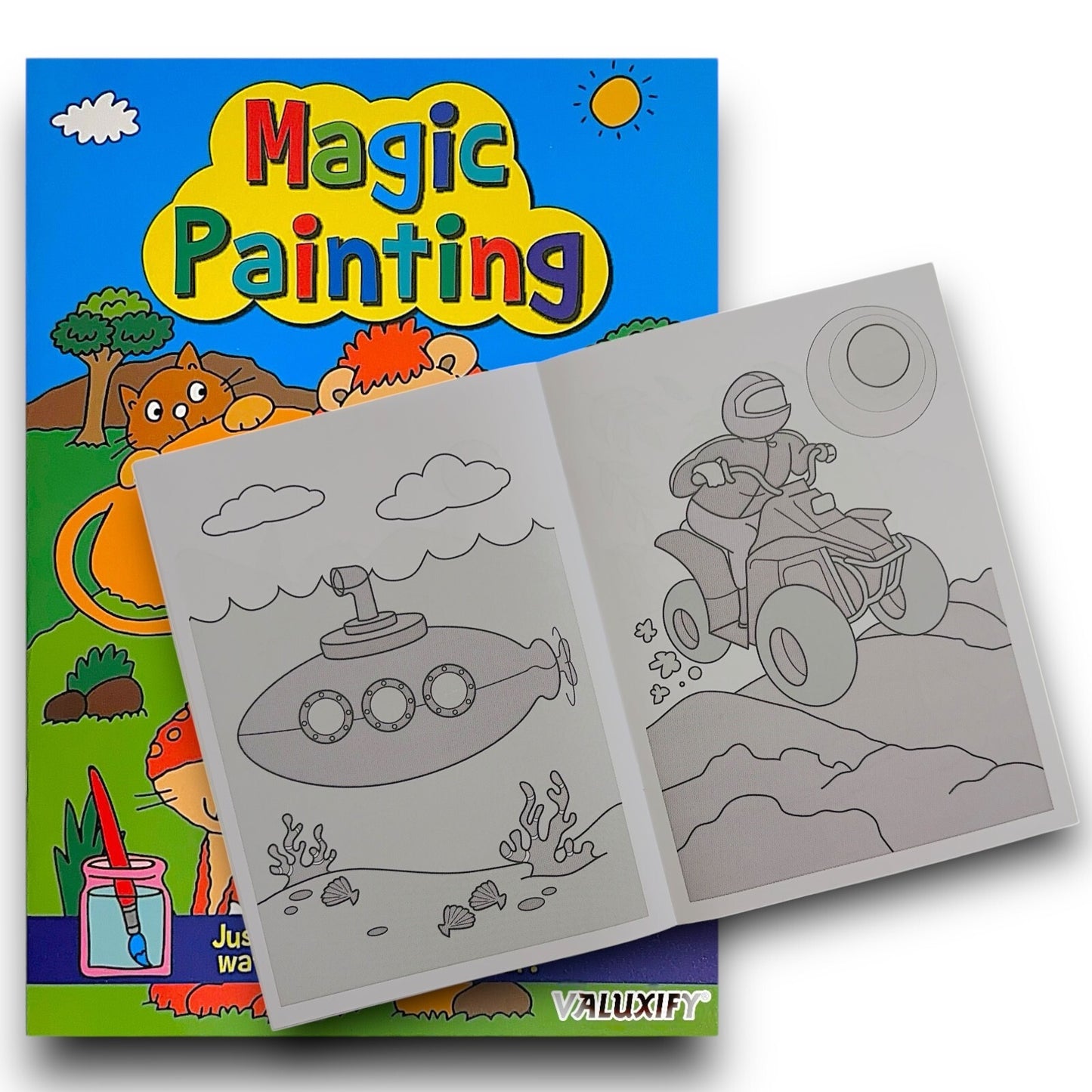 2 | Kids Magic Painting Colouring Books - Just Use Water | A4 Size