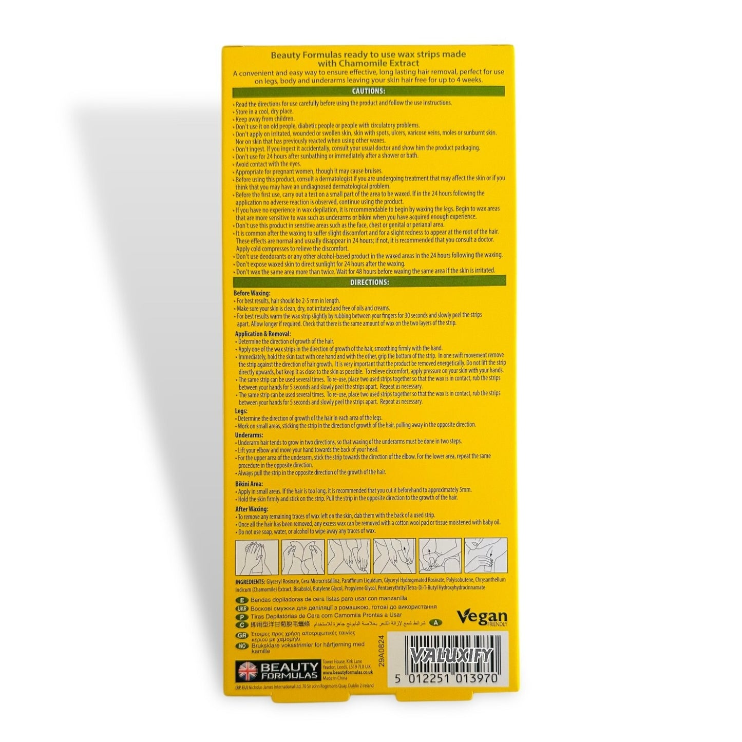 Wax Strips Waxing Leg and Body Bikini Chamomile  Wax Strips 1-100 wax Strips
