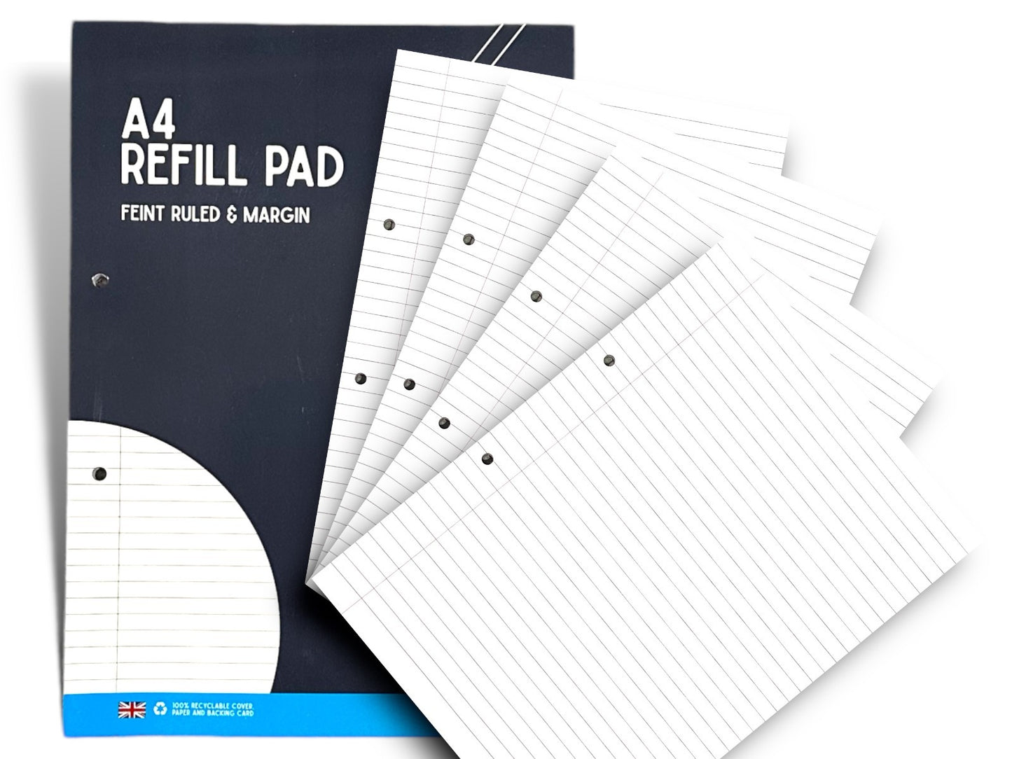 A4 lined Refill Pad 130 Pages Notepad Memo Writing Ruled Student Office School