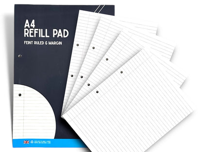 A4 lined Refill Pad 130 Pages Notepad Memo Writing Ruled Student Office School
