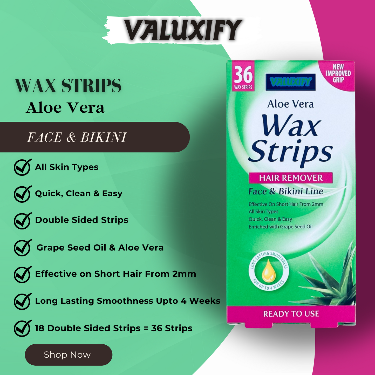 Face Bikini Wax Strips Hair Remover Face & Bikini Line Beauty Formulas