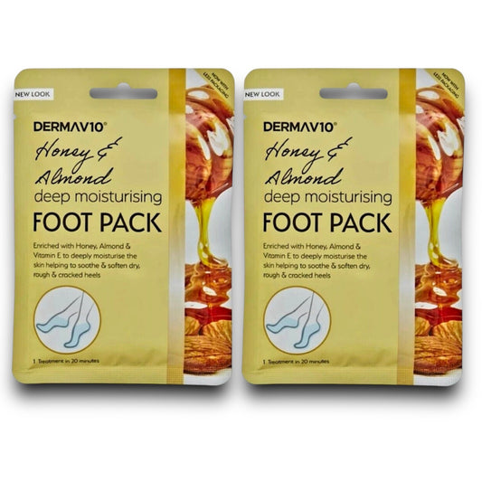 2x Derma V10 Honey Almond Foot Pack Mask