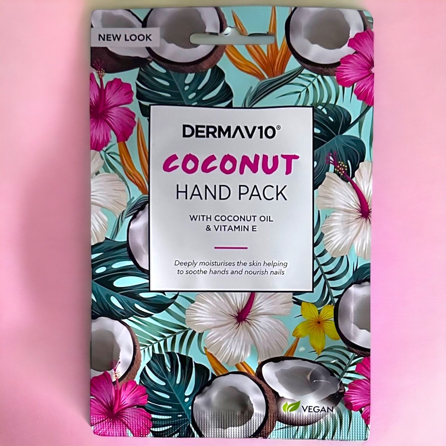 Derma V10 Coconut Moisturising Hand Mask with Vitamin E Oil – Pack of 2 Nourish