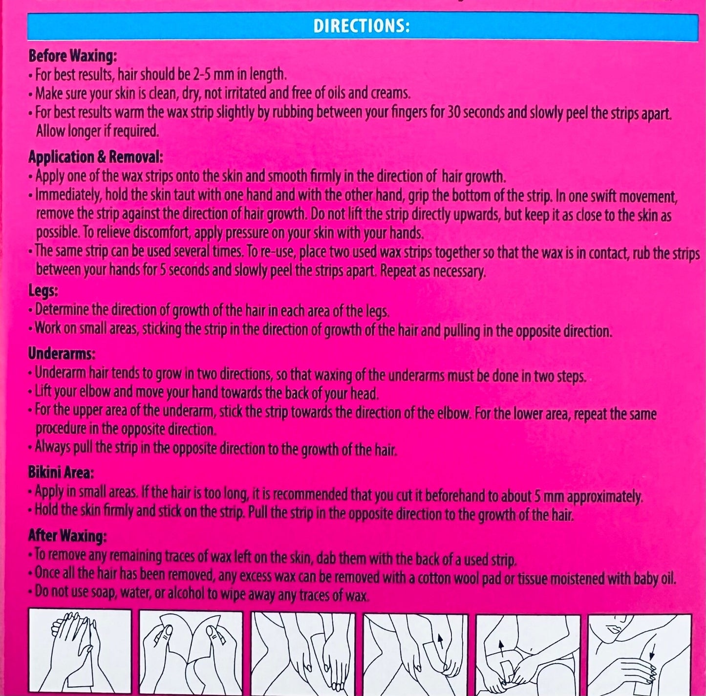 Wax Strips Leg Body Bikini Face Wax Strips Double sided Hair removal Strips