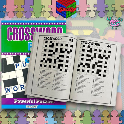 2 | Crossword Puzzles A4 Large Print Puzzle Book Trivia Fun Adult Children Brain