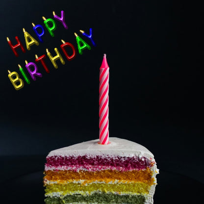 BIRTHDAY CANDLES & HOLDERS Cake Cupcake Toppers Party Decoration Striped