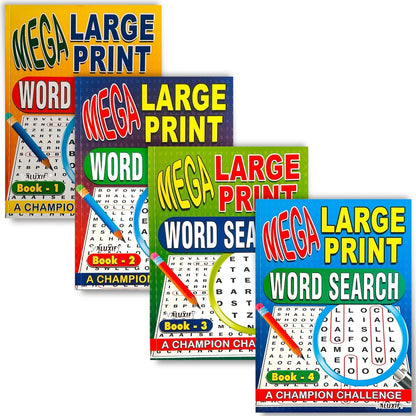 A4 Mega Puzzle Large Print Word Search Puzzle Book Books 120 BRAIN PUZZLES